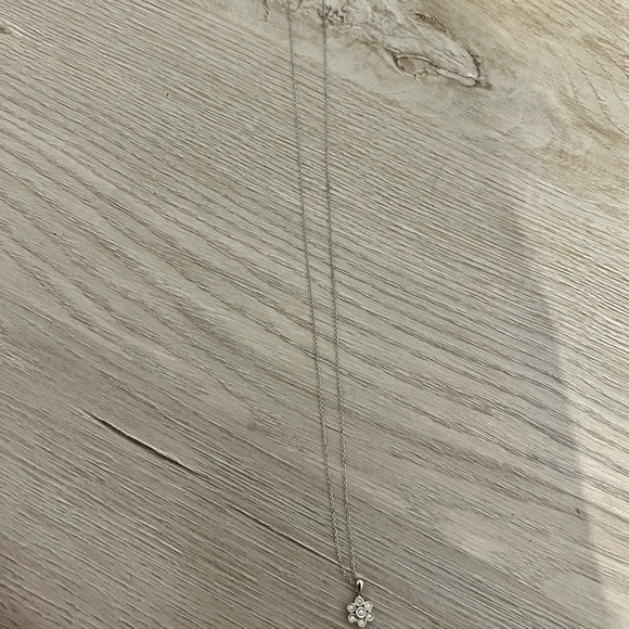 Flower pendant- diamond and 14k white gold - Picture 4 of 4